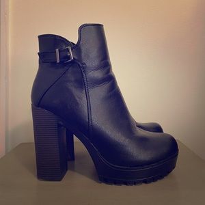 Black Platform Ankle Boots